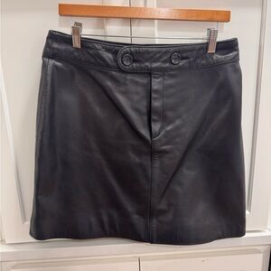 Vintage Banana Republic Black Leather Skirt 12